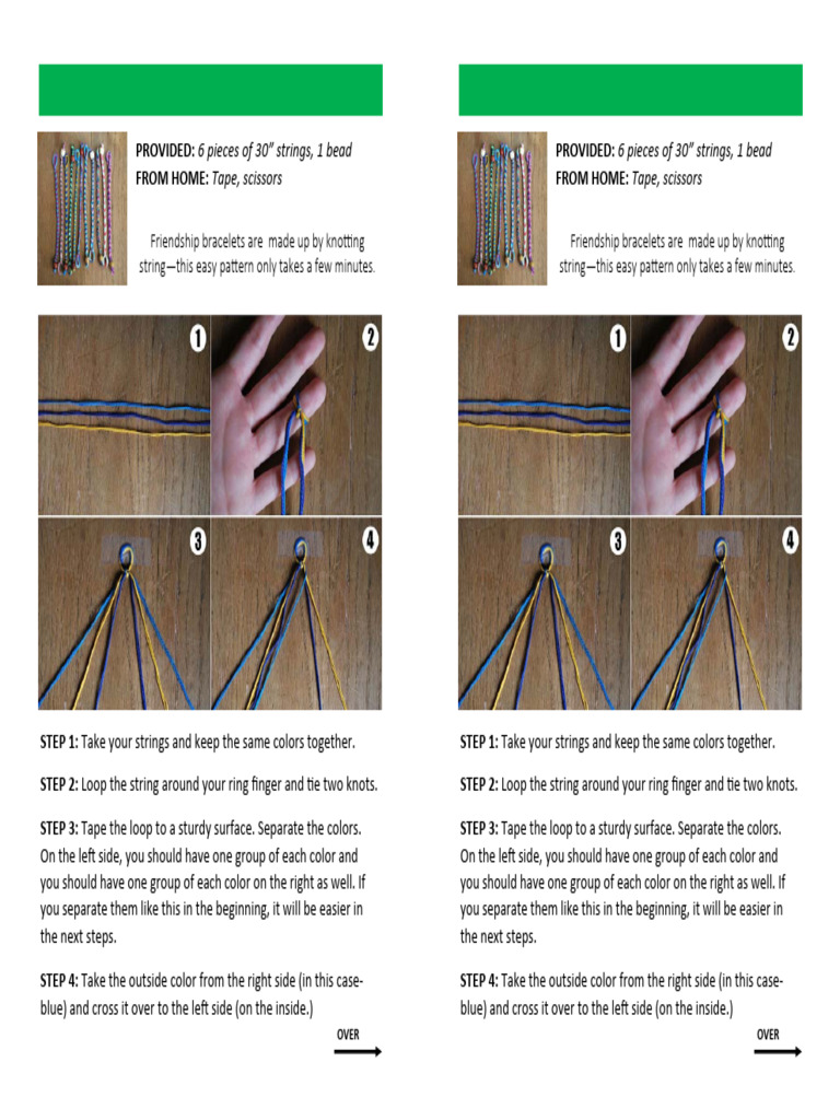 Friendship Bracelet Instructions | PDF
