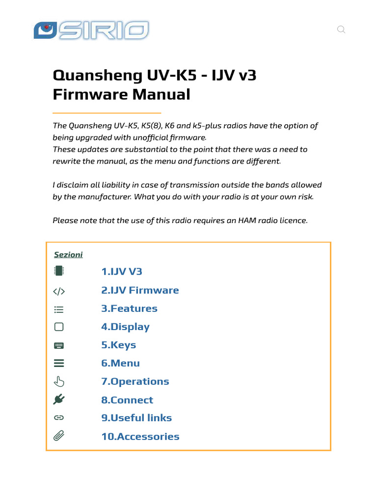 QS UV-K5 - Manual Firmware IJV V3-EnG-Vertical 555 | PDF