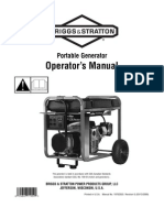Briggs & Stratton Elite Portable Generator Operators Manual Model # 030241
