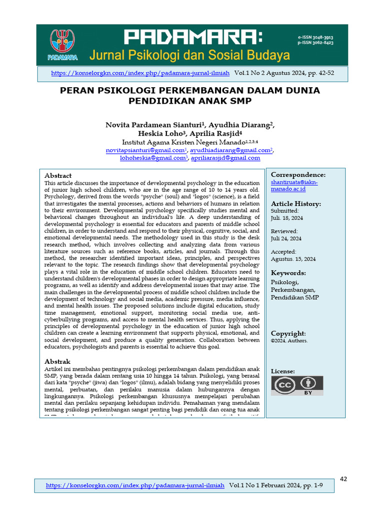 Jurnal Psikologi 1 | PDF