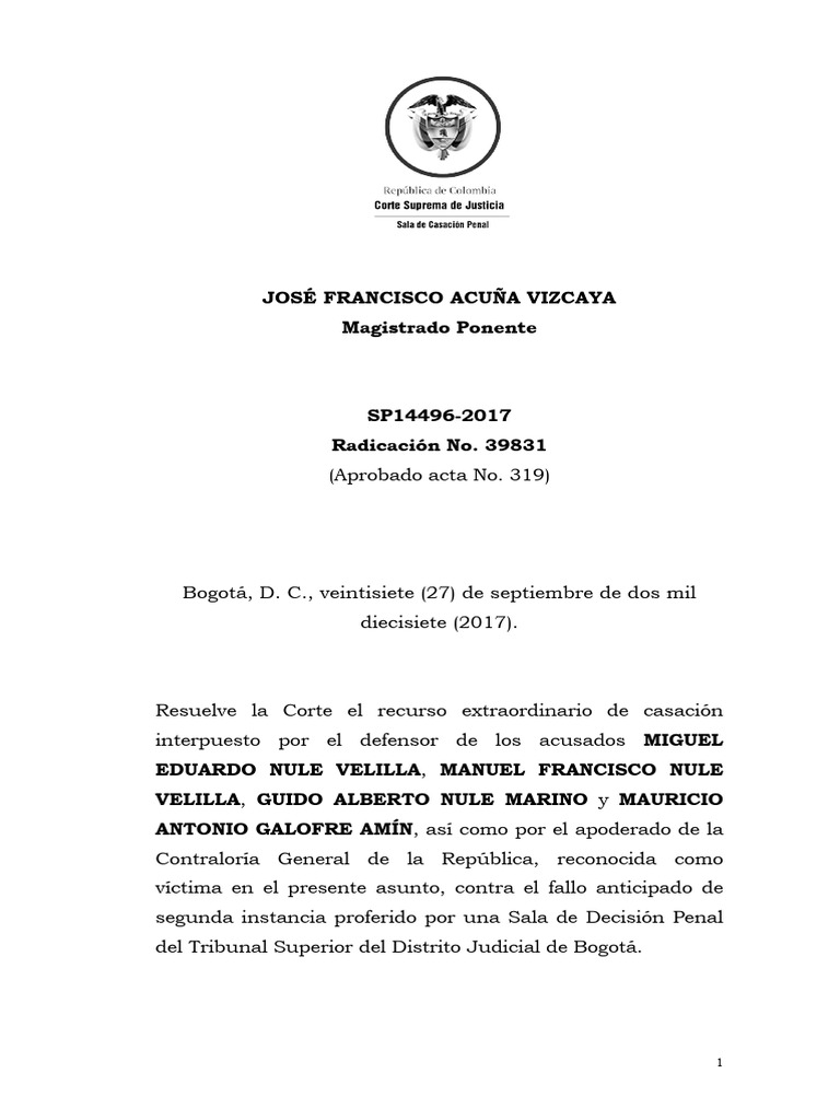 SP14496 2017 (39831) | PDF | Caso de ley | Sentencia (ley)