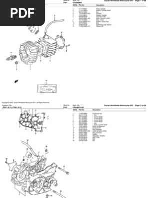 50cc (LT50 1990-2000) Suzuki ATV Parts List | PDF | Transmission