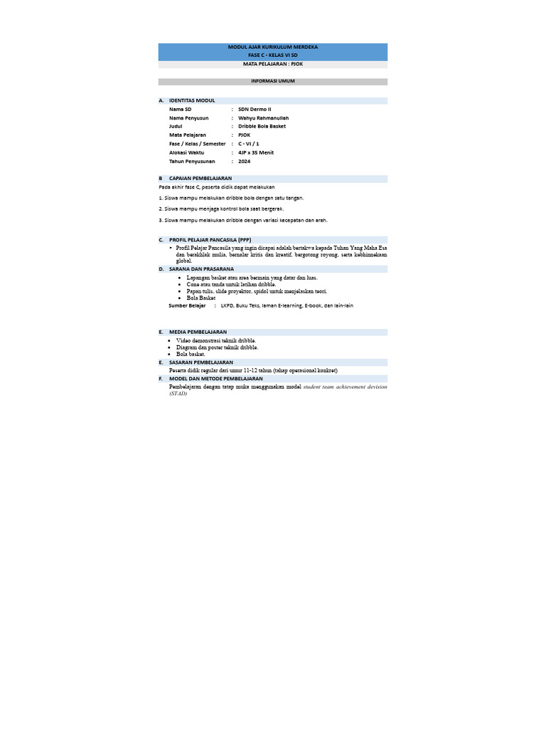 Modul Ajar Kurikulum Merdeka Pdf