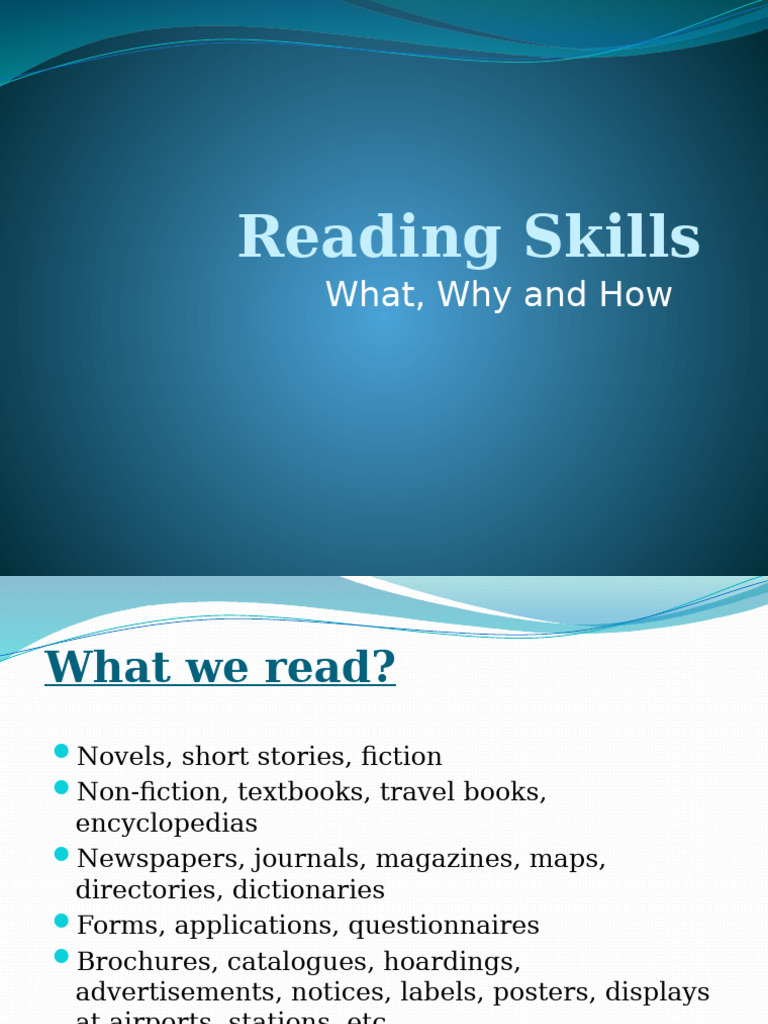Reading Skills | PDF