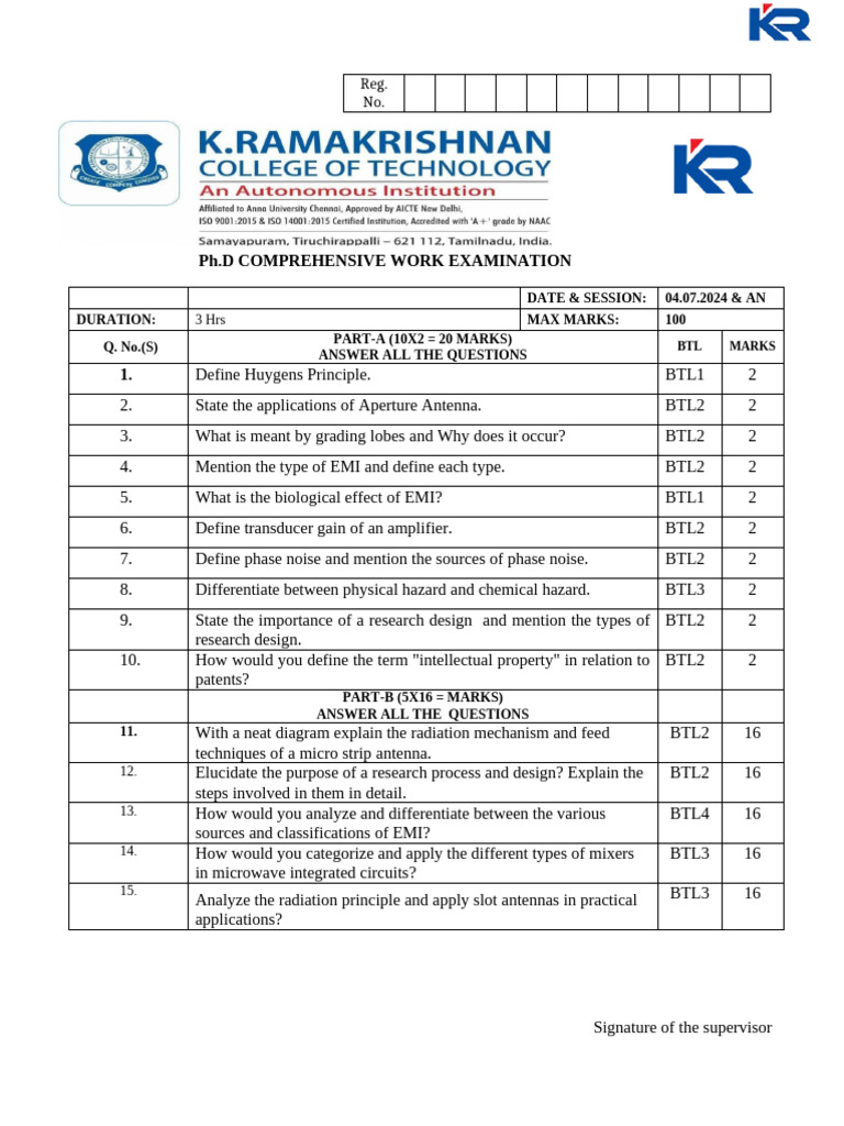 Comprehensive Examination | PDF