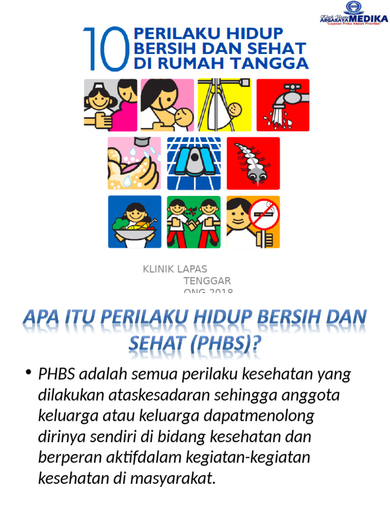 Power Point Phbs Perilaku Hidup Bersih Da Sehat | PDF