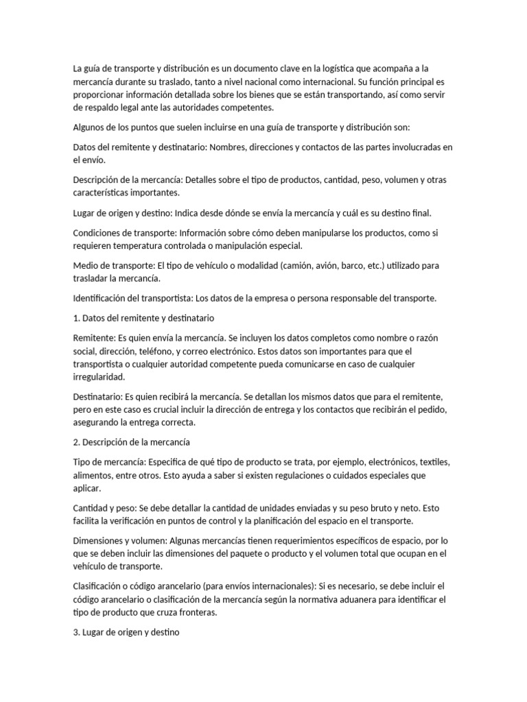 La gu a de transporte y distribuci n pdf