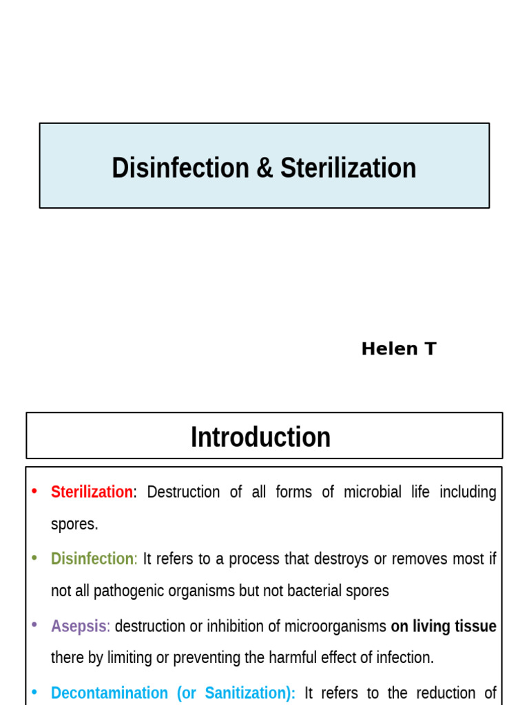 Disinfection and Sterilization | PDF