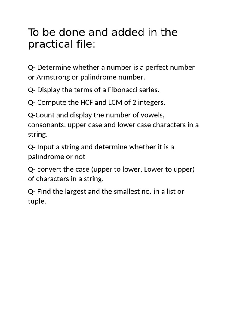 To Be Done (Check If Done and Do The Rest) | PDF