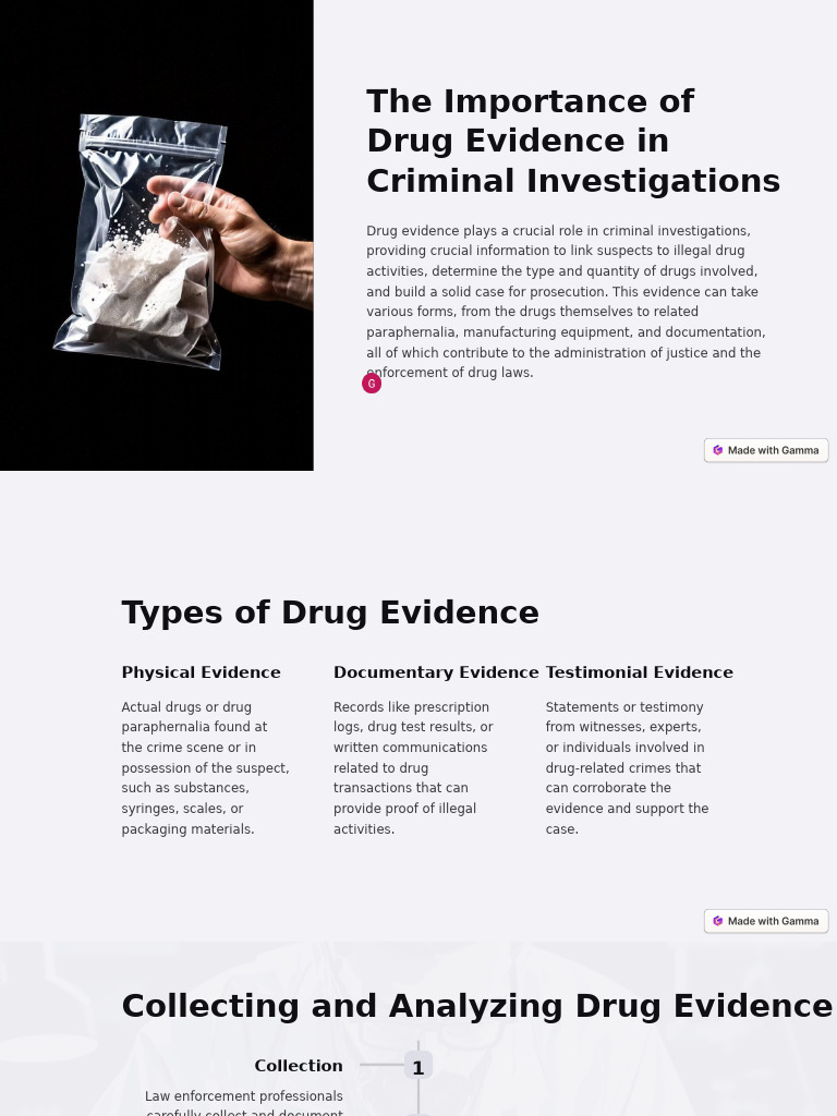 The Importance of Drug Evidence in Criminal Investigations | PDF