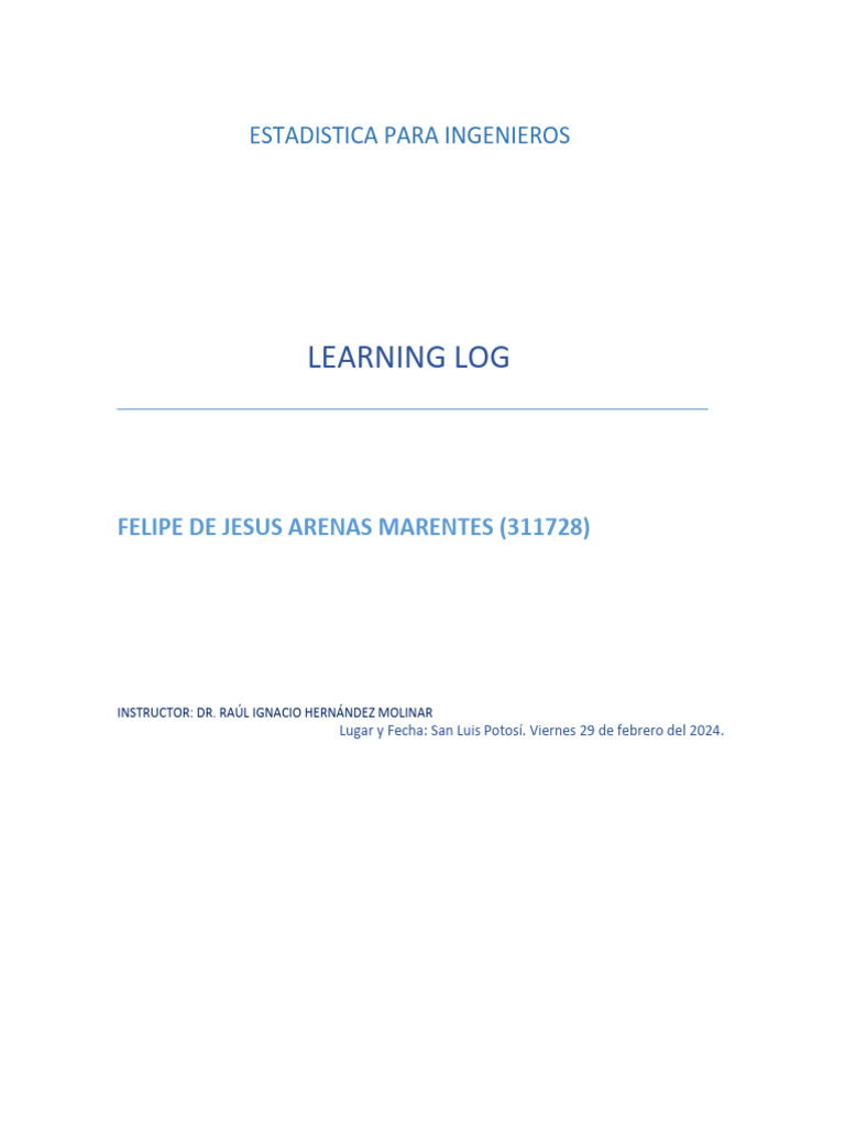 Learning Log | PDF