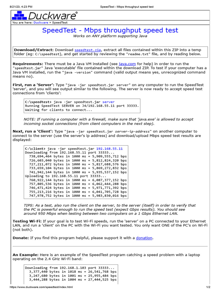 Internet Speed Test intelligence overview