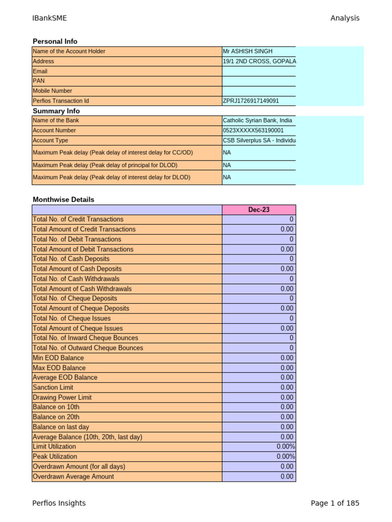 Latest 6 Months Main Operating Bank Statement | PDF