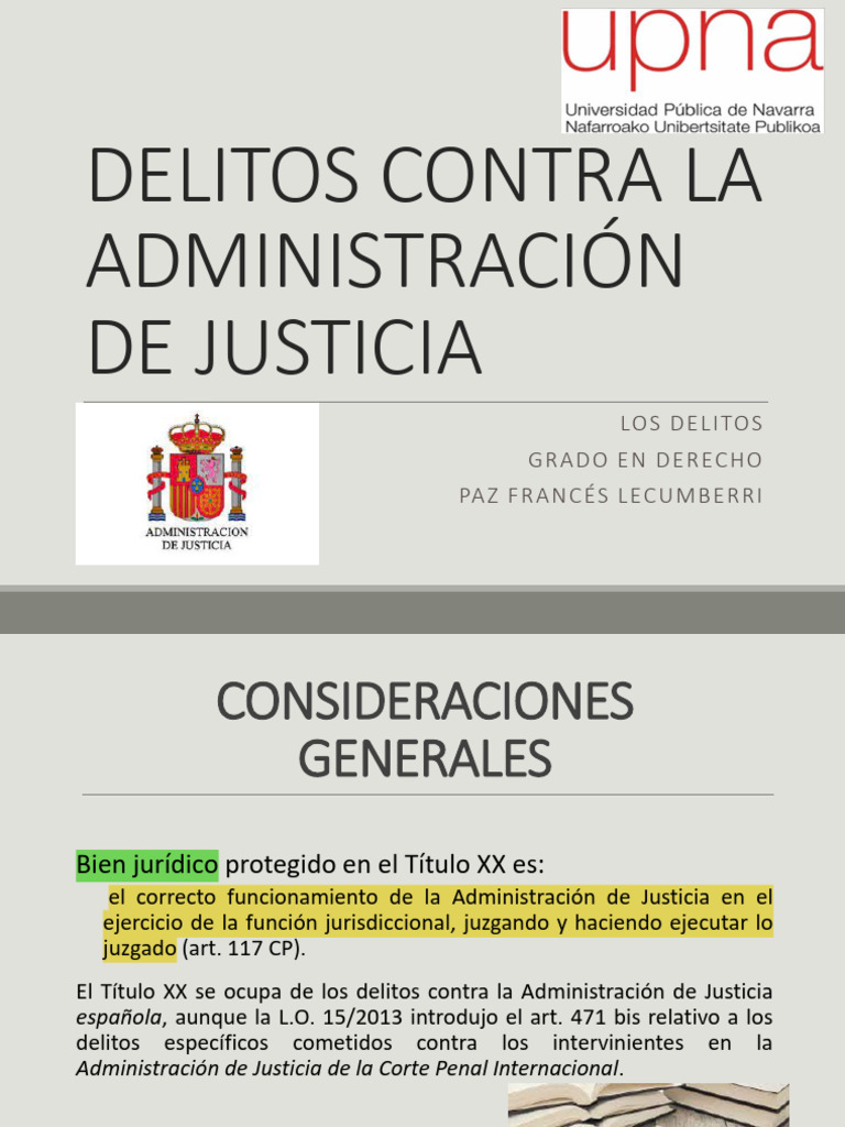 Tema 15 Delitos Contra La Administracion de Justicia | PDF