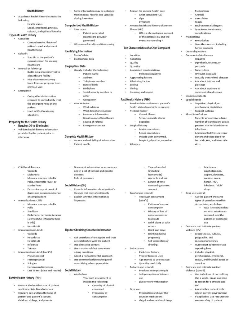 health-history-pdf-infection-medicine