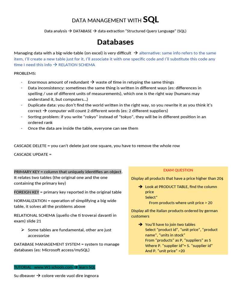 DATA MANAGEMENT WITH SQL | PDF
