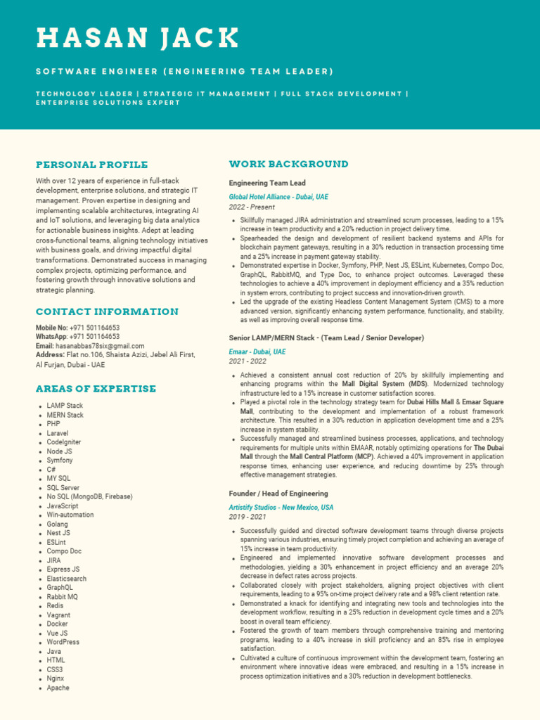 Technical Team Lead Pdf