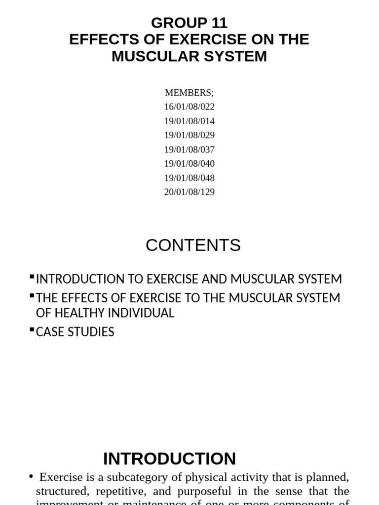 Effects of Exercise on Muscular Health | PDF | Muscle | Self-Improvement