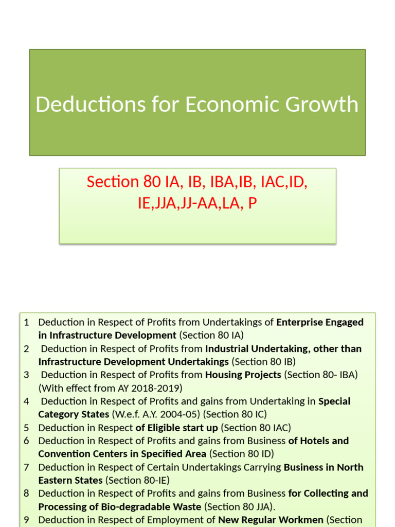 Deductions For Economic Growth | PDF