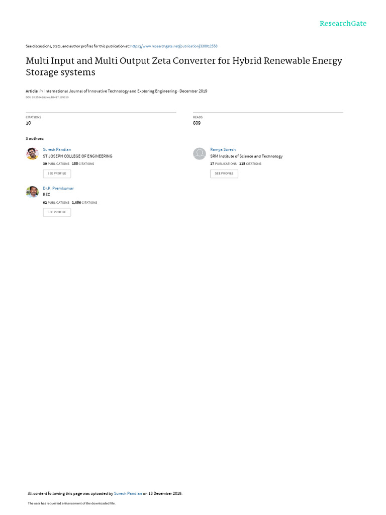 Multi Input and Multi Output Zeta Converter for | PDF