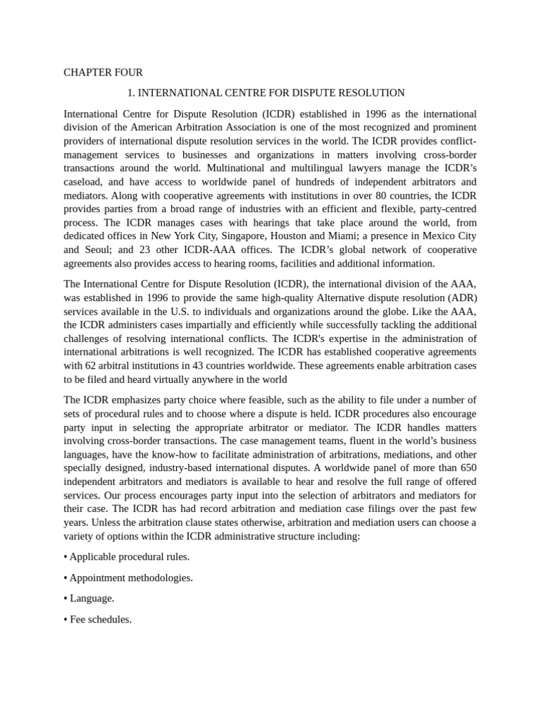 Chapter Four, International Financial Transactions | PDF | Arbitration ...