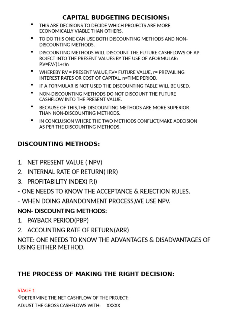 Capital Budgeting Summary | PDF