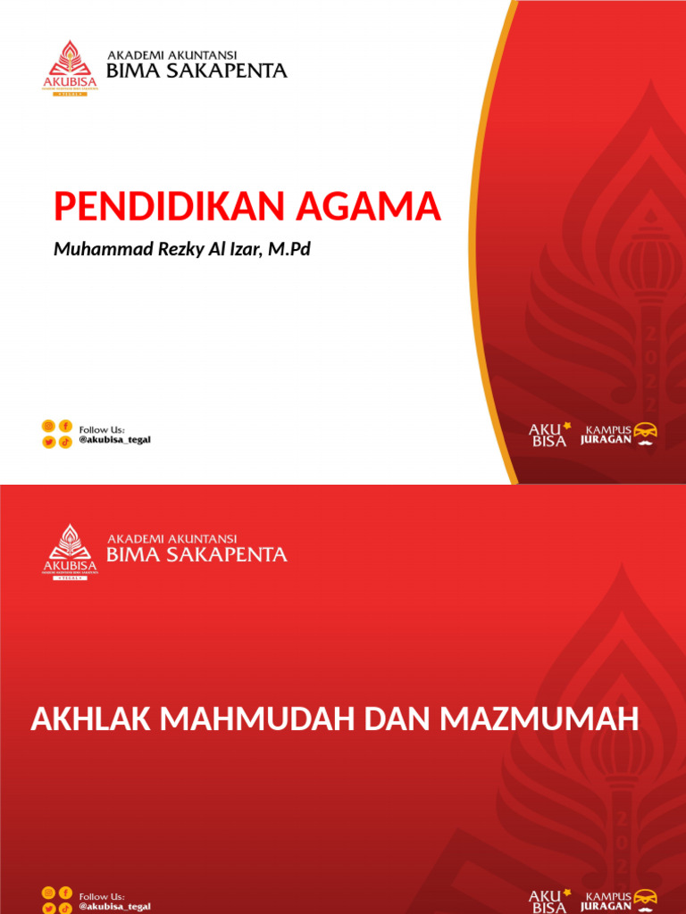 Akhlak Mahmudah Dan Mazmumah | PDF