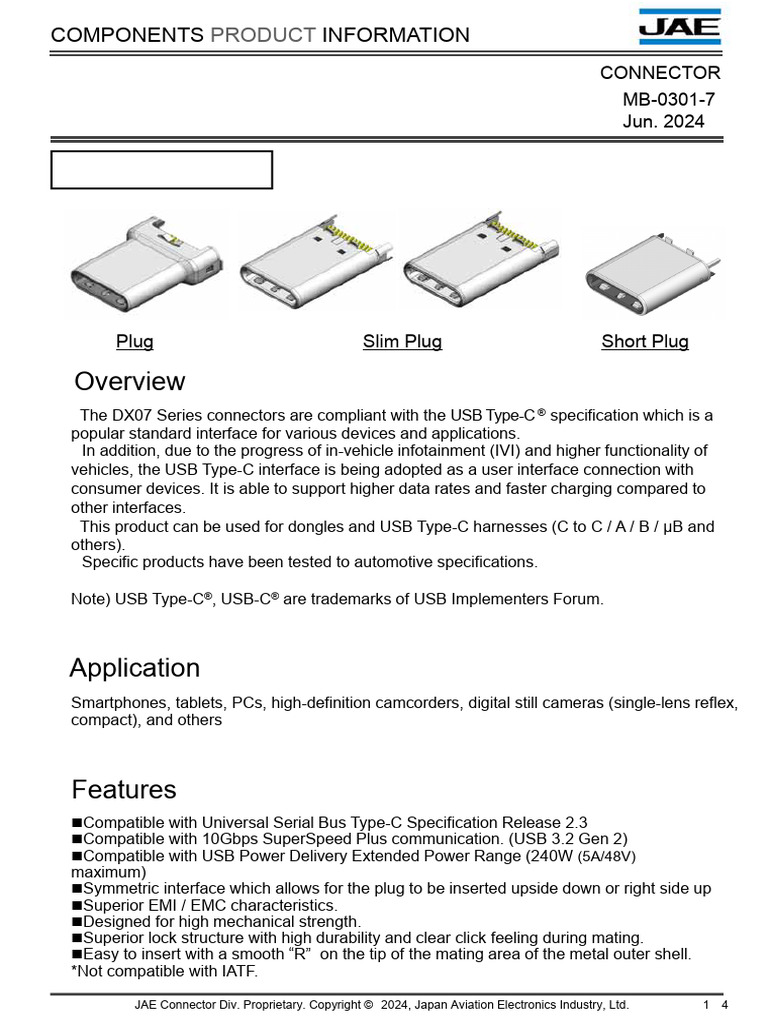 Mb-0301e DX07 Plug | PDF