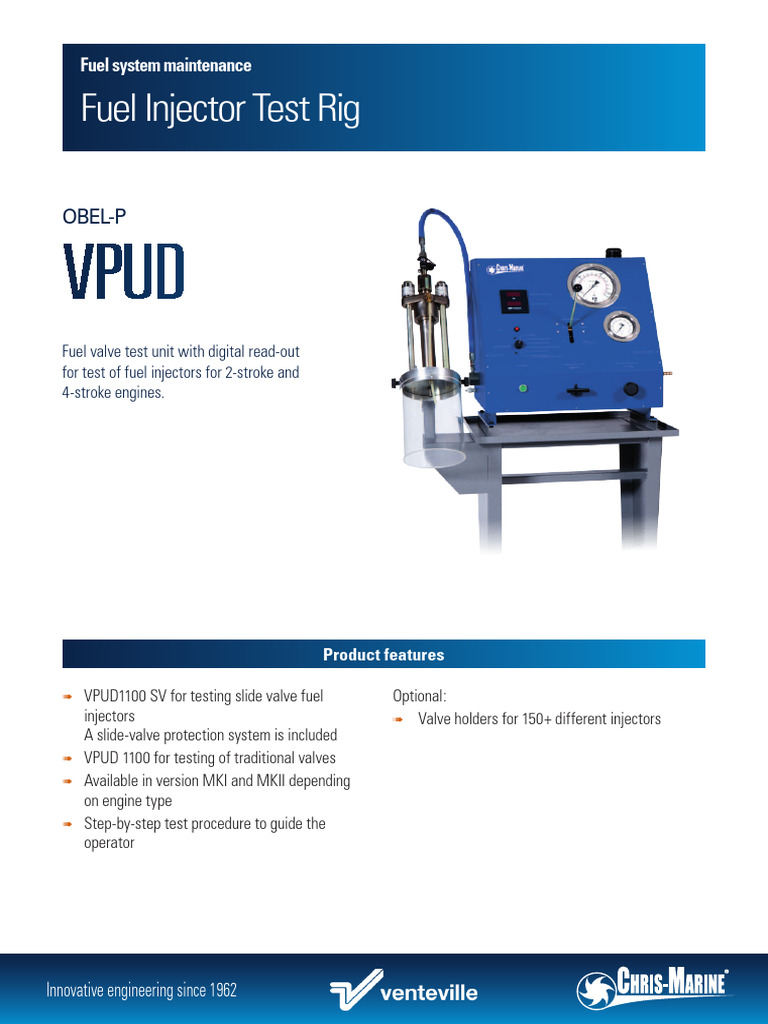 Chris Marine Fuel Injector Test Rig VPUD | PDF