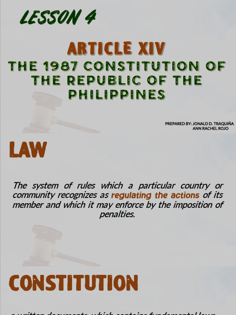 1987 Philippine Constitution Article XIV | PDF | Science | Social Science