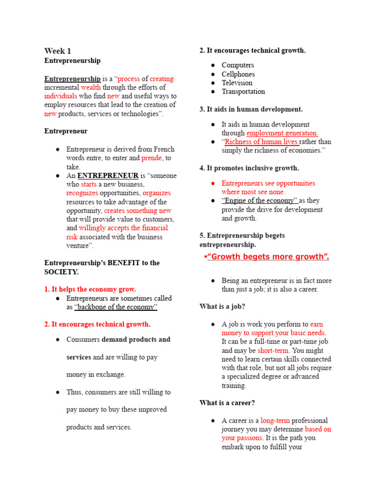 Entrep Reviewer 1st Quater | PDF
