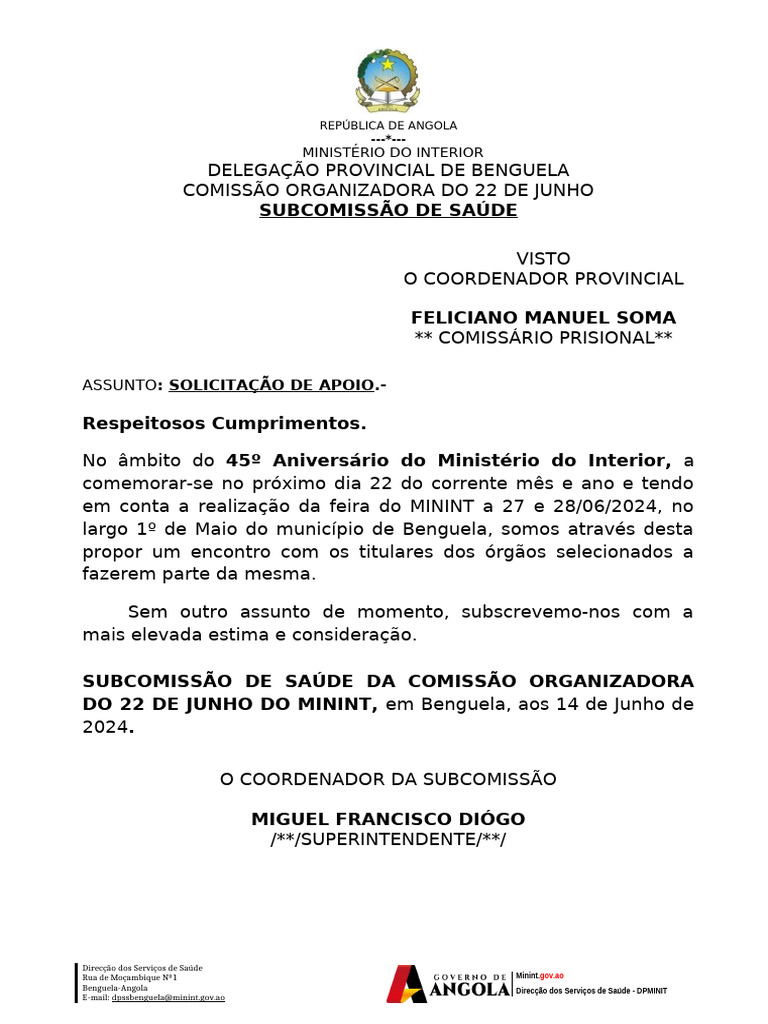 Solicitação de Apoio SubCom | PDF