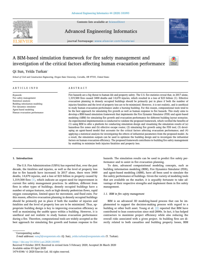 A BIM-based Simulation Framework For Fire Safety Management and ...