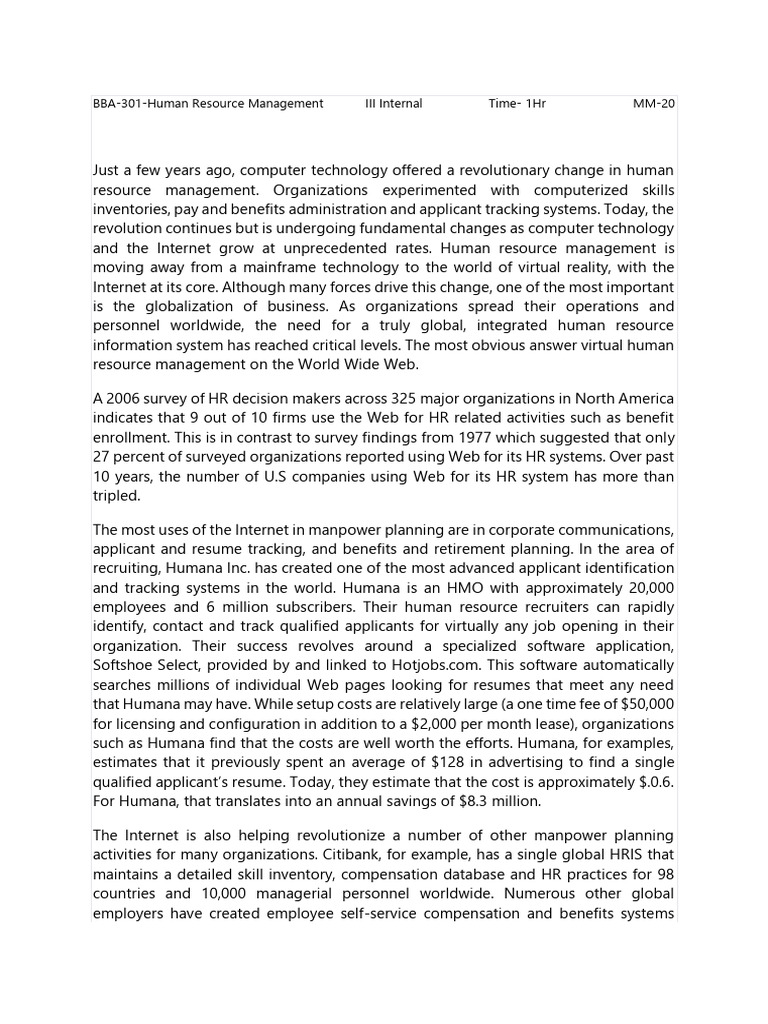 Human Resources Management | PDF | Human Resources | Career & Growth
