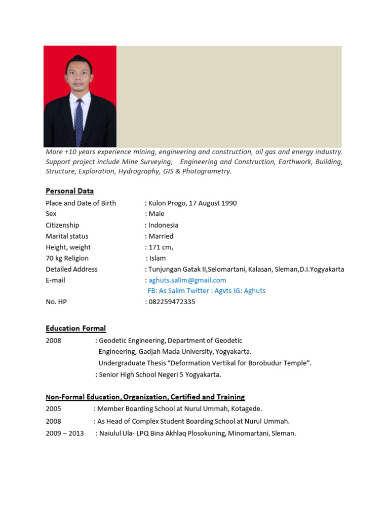 CV AGHUTS SALIM - Certified | PDF