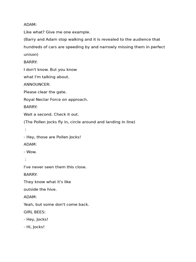 Bee Movie Script p4 | PDF