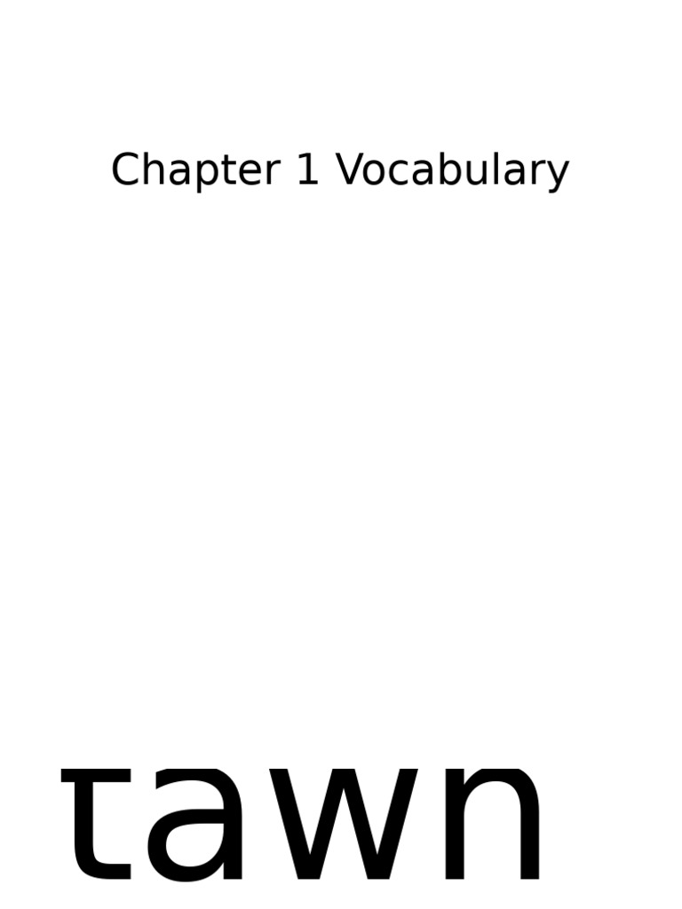 Chapter 1 Vocabulary | PDF