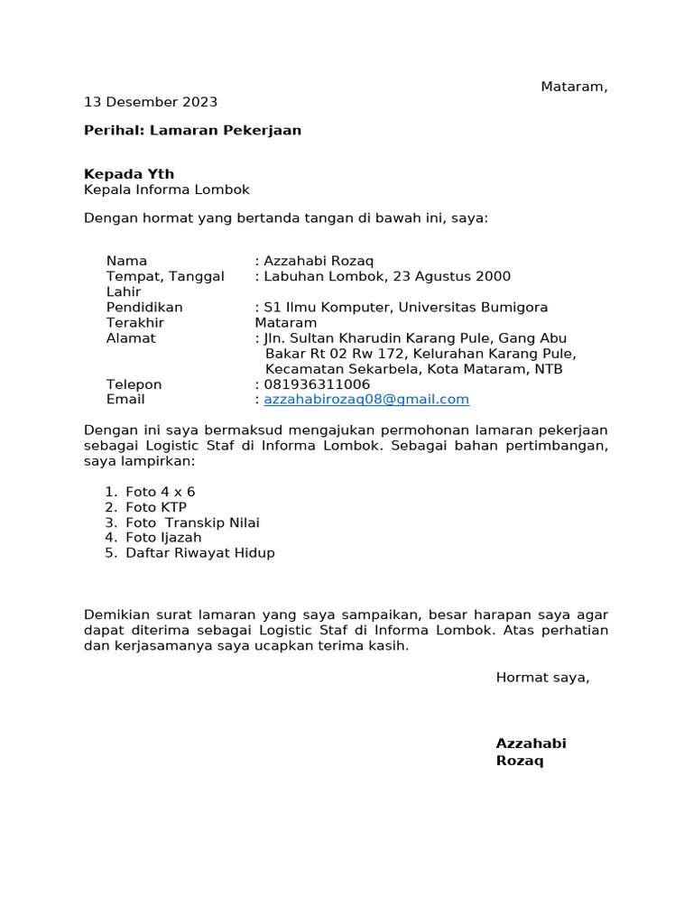 CV Informa Logistic | PDF