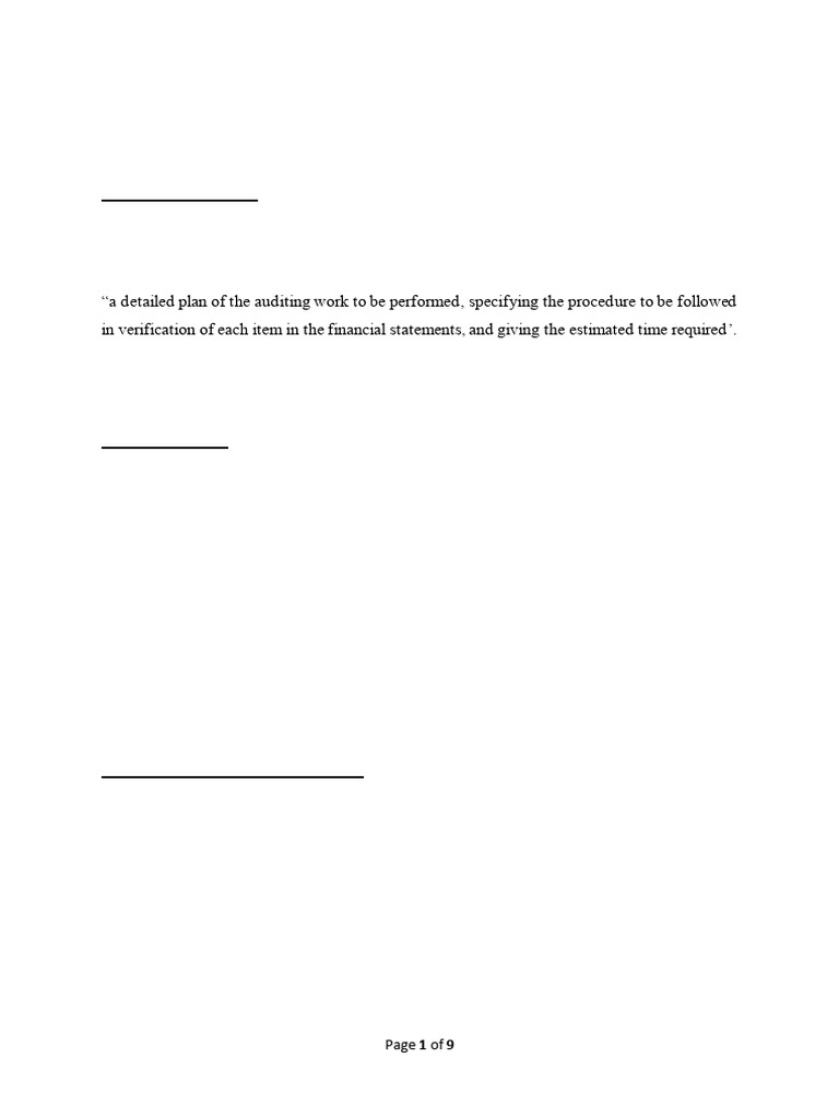 Unit Four Audit Programmes and Working Paper | PDF | Audit | Accounting