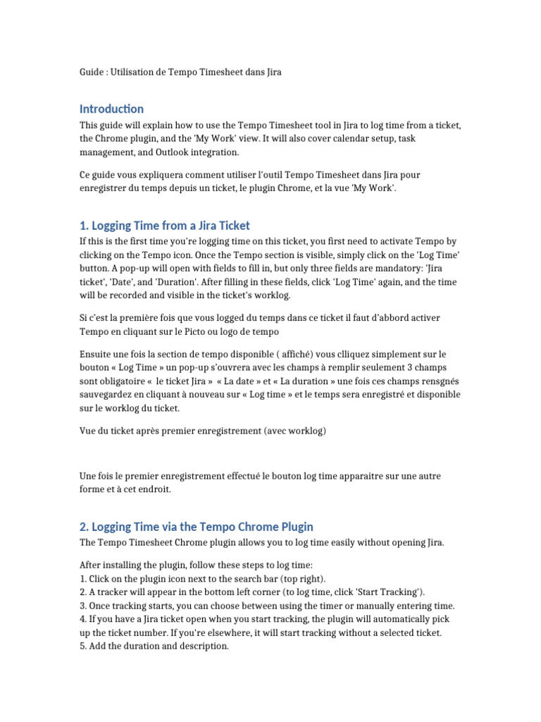 Tempo Timesheet Guide EN | PDF