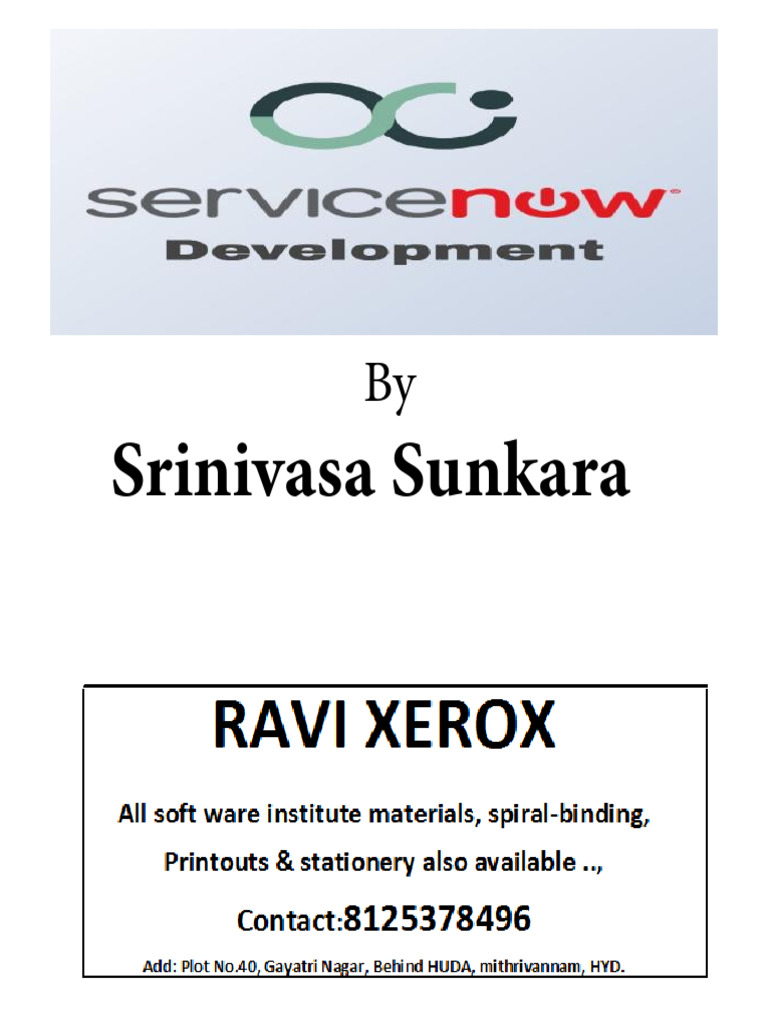 Servicenow Development Srinivasa Sunkara | PDF