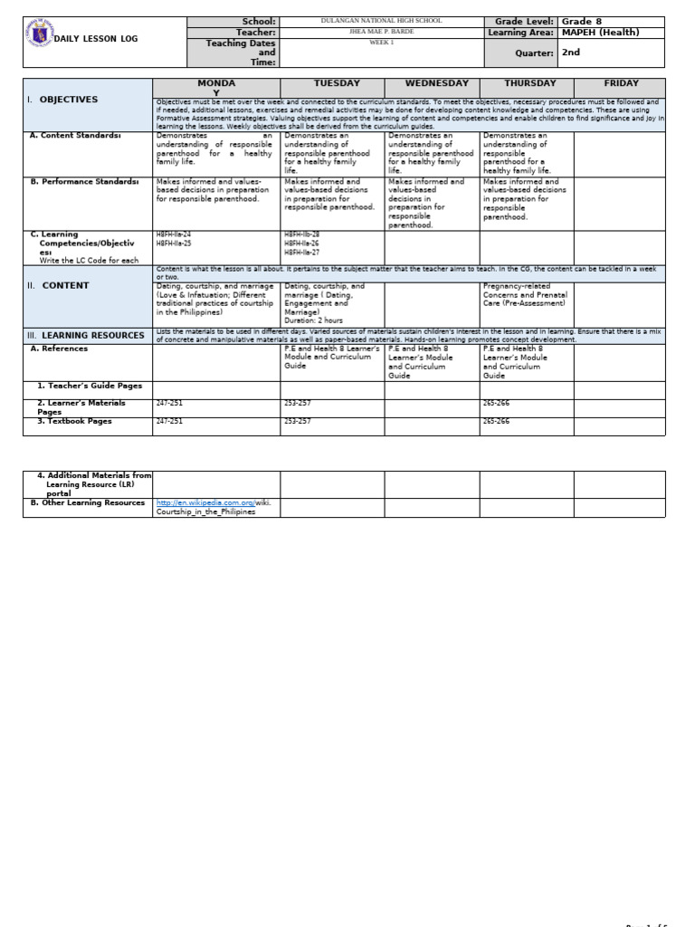 Health 8 Q2-W1 | PDF