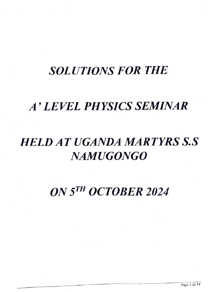 Umssn Seminar Solns Phy | PDF