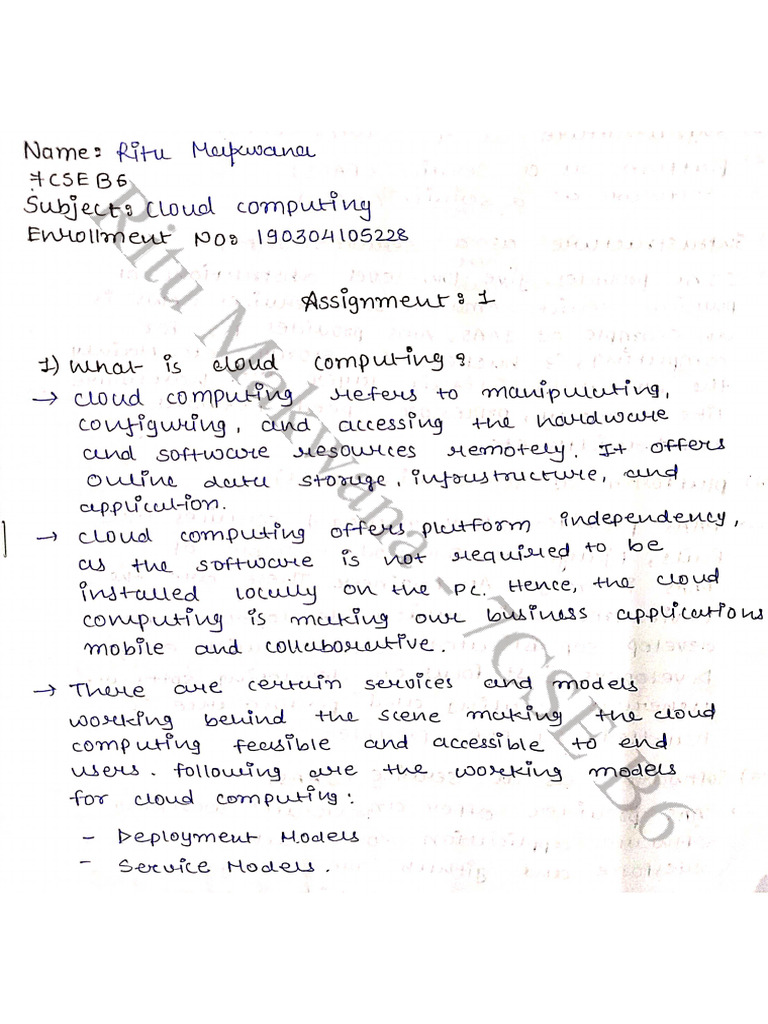 RM - CC Assignment 1 Answers | PDF