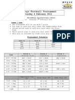 BISAC U15 Boys Football Tournament Schedule 2012