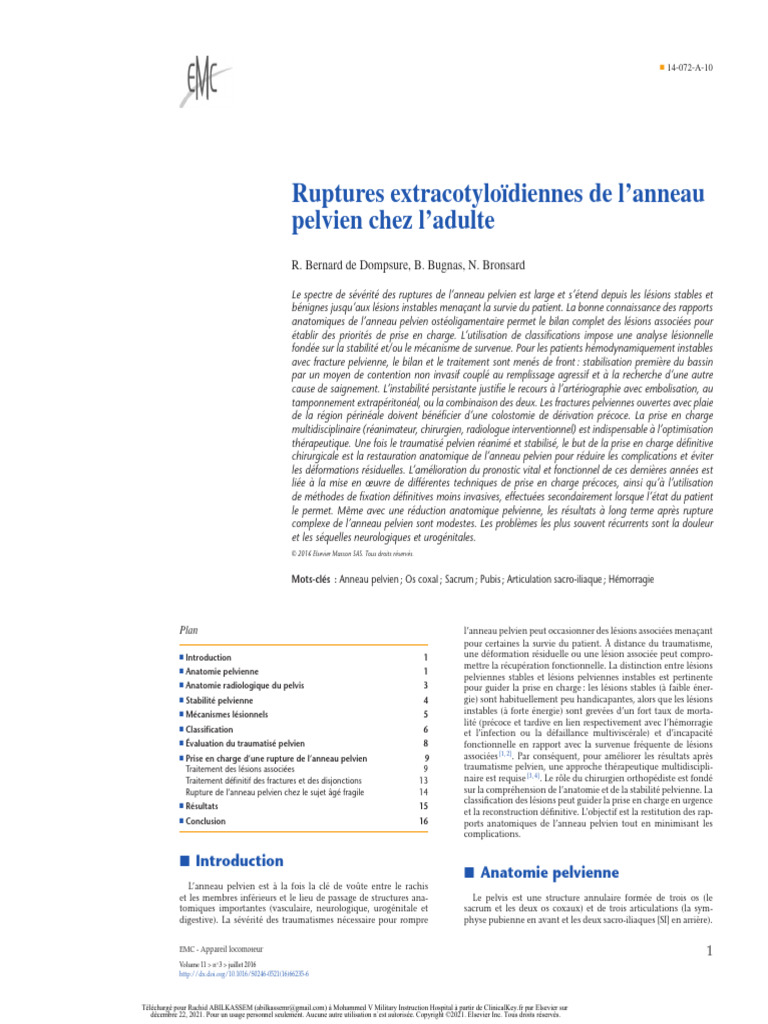 Ruptures Extracotyloidiennes | PDF