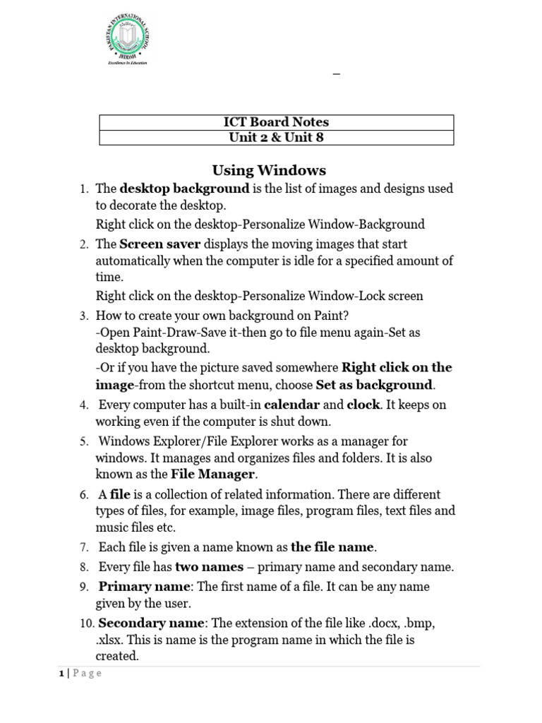 ICT Test 2 Board Notes PDF | PDF