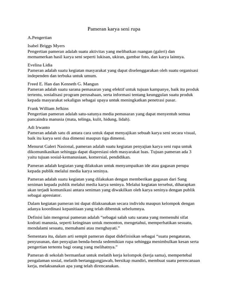 Pameran Karya Seni Rupa Pdf