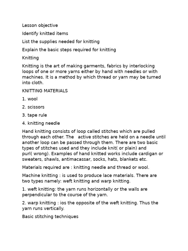 Knitting | PDF