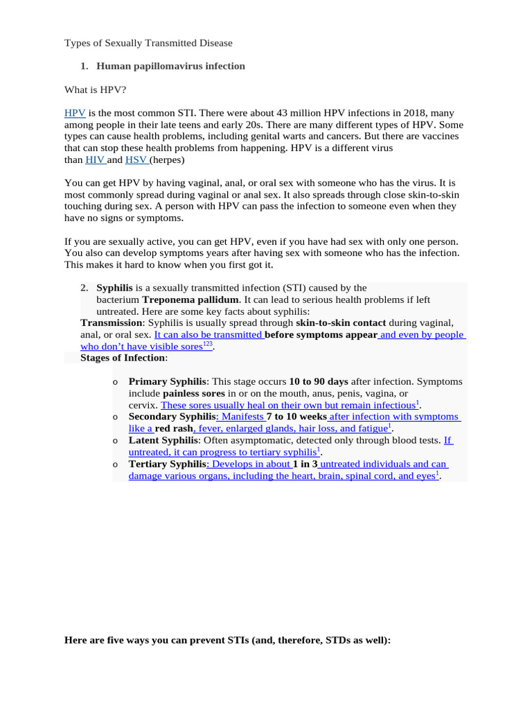 Types of Sexually Transmitted Disease OK | PDF
